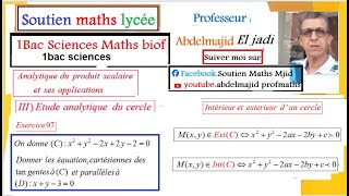 Analytique du produit scalaire dans le planTangentes à un cercle et parallèles à une droite1bacSM [upl. by Rochette308]