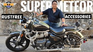 Royal Enfield Super Meteor 650 ACCESSORIES In Stainless Steel Rustfree Material at our Store [upl. by Lleumas985]