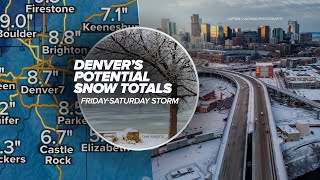 Denver weather Forecast snow totals for storm impacting Friday through Saturday [upl. by Kara-Lynn]