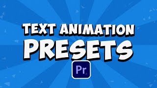 Premiere Pro Text Animation Presets [upl. by Nyar]