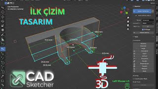 Blender CAD Çizimini Yapma  Cad Sketcher Detaylı Anlatımı 3 Boyutlu Yazıcı ile Tasarımın Baskısı [upl. by Annalla436]