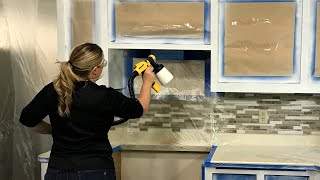 How to Paint Kitchen Cabinets with a Paint Sprayer [upl. by Tlihcox670]