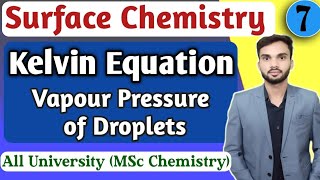 Kelvin Equation I Vapour Pressure of Droplets I Surface Chemistry I MSc Chemistry [upl. by Sucramrej924]