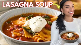 The Only Soup I Eat In 100 Degree Weather  Easy One Pot Lasagna Soup  How to Make Lasagna Soup [upl. by Neelyam]