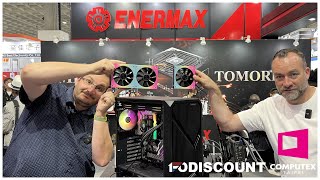 ENERMAX au MAX avec des ventirads watercooling alimentations et boitiers au Computex [upl. by Dnomde970]