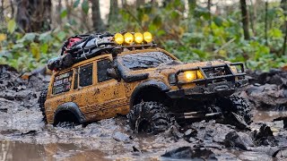 FCX18 Toyota LC80 Mud amp Trail Run  118 Scale RC Crawler [upl. by Yellek]