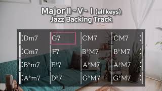 Major ⅱ ⅤⅠ all keys Jazz Backing Track 251 [upl. by Ahsed487]