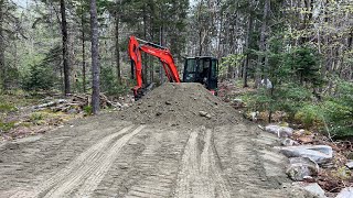 BUSY WEEKEND BUILDING A ROAD amp HAULINGLEVELING FILL AT THE COTTAGE [upl. by Aroc]