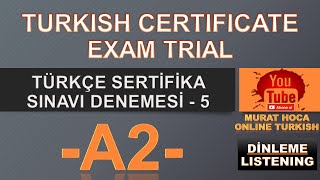 A2 Turkish Certificate Exam Listening 5 Contact for Turkish Lesson  Türkçe Sertifika Sınavı [upl. by Josiah]