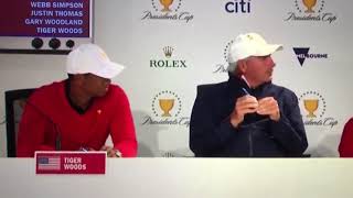 Tiger smirks when Fred Couples tells him to pick himself [upl. by Crispin615]