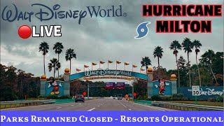 🔴LIVE WALT DISNEY WORLD after HURRICANE MILTON Theme Parks Closed  Resorts Open disney milton [upl. by Leiru]