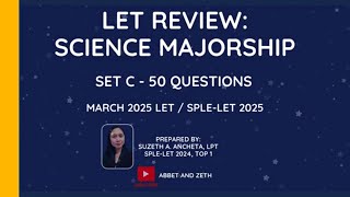 SET C SCIENCE MAJORHIPLET  MARCH 2025 [upl. by Lauree]