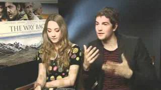 SAOIRSE RONAN and JIIM STURGESS talk about their new movie THE WAY BACK [upl. by Aiciram323]