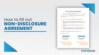 How to Fill Out a Nondisclosure Agreement Form Online  PDFRun [upl. by Aevin]