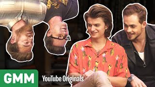 Upside Down Interview w Stranger Things Joe Keery amp Dacre Montgomery [upl. by Batory]