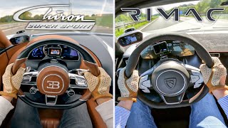 Bugatti Chiron Super Sport 1600hp vs RIMAC Nevera 1900hp  100200 kmh accelerations🏁 [upl. by Annette]