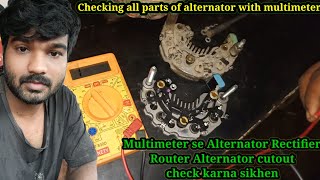 How to Test an Alternator Testing the Voltage Regulator Diode rectifier and Stator [upl. by Zendah]