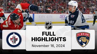 NHL Highlights  Jets vs Panthers  November 16 2024 [upl. by Munafo]