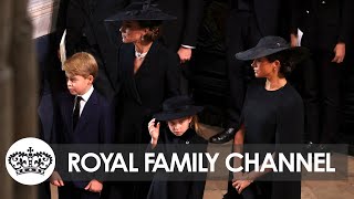 Kate and Royal Children Arrive for Funeral [upl. by Hplodnar109]