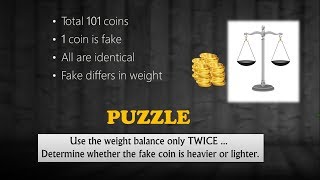 101 Coins Puzzle  One coin is fake  Is it heavier or lighter [upl. by Ainesey]