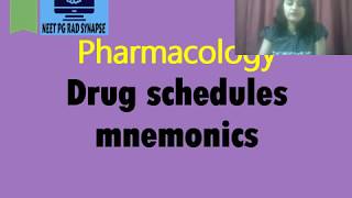 Pharmacology mnemonics  Drug schedules  AIIMS NOV 2018 [upl. by Tapes]