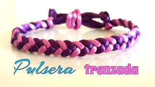 PULSERA TRENZADA con DOS COLORESRÁPIDA Y FÁCIL de hacer [upl. by Flor92]