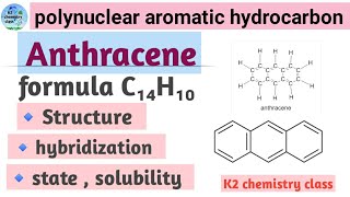 Anthracenepolynuclear aromatic hydrocarbonsstructureformulahybridization ll by Khushaboo yadav [upl. by Ydner281]