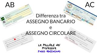 Differenza tra Assegno Bancario e Circolare [upl. by Aehsal541]