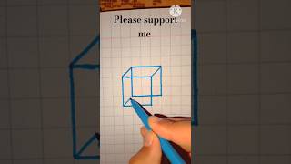 How to draw easy cube on Graph paperEasy drawing ✍️ [upl. by Adama275]