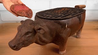 Restoring Japanese Hibatchi Grill  Cast Iron Restoration [upl. by Einohpets]