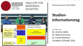 Studieninformationstag 2023 Biologie und Biowissenschaften  UNI HEIDELBERG [upl. by Yzzik]