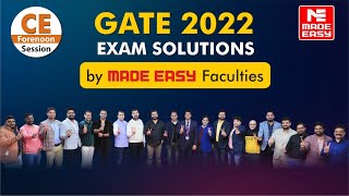 GATE 2022  LIVE Exam Solutions Forenoon Session Civil Engineering CE By MADE EASY Faculty Panel [upl. by Yelich790]