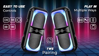 pTron Fusion Beats 40W Karaoke Bluetooth Party Speaker with Loud amp Clear Stereo Sound Vivid RGB [upl. by Adiesirb]