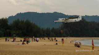 Turboprop aircraft Dornier Do228 approaching over the sea [upl. by Deming]