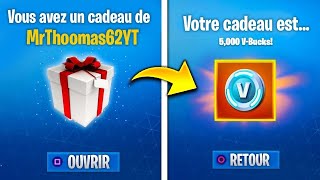 1 KILL  1 CADEAU a 1 ABONNÉ  FORTNITE BATTLE ROYALE [upl. by Aiciles]