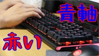 【打鍵音】赤い青軸！光るゲーミングキーボードを買ってタイピングしてみた！【実写】 [upl. by Erdnassac]