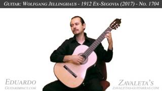 2017 W Jellinghaus Mod 1912 ExSegovia Concert Classical Guitar No 1704 [upl. by Reinert]