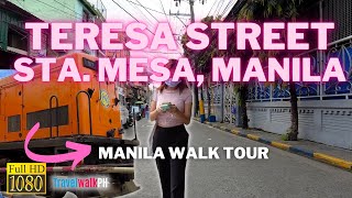 HD TERESA STREET  Sta Mesa Manila  Walk Tour  Philippines [upl. by Llirrem]