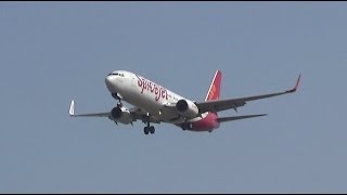 New flight SpiceJet arrives at Surat Airport and gets Water Cannon Salute [upl. by Ame]