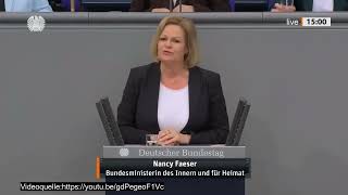 Frau Nancy Faeser bringt es auf den Punkt 💪✔ [upl. by Gwen928]