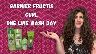 Garnier Fructis Curl Nourish One Line Wash Day WavyCurly Hair Shampoo Conditioner Curl Cream Gel [upl. by Nahbois]