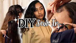 DIY Side Part Sew In  Hair Tutorial [upl. by Milak349]