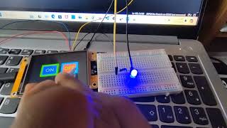 LVGL ESP32 2432S028R CYD Buttons to turn LED on and offBeginner [upl. by Lanahtan]