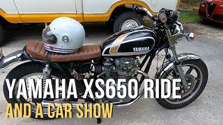 Yamaha XS650 Ride and a Car Show [upl. by Nosredna533]