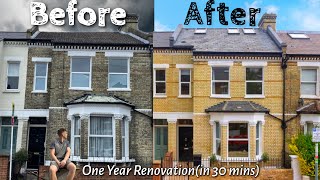 1 YEAR in 30 minutes RENOVATING an OLD LONDON VICTORIAN TERRACED HOUSE into DREAM HOME [upl. by Odey885]