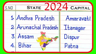 States and Capitals of Indiastate and capitalStates and CapitalsState and Capital in English [upl. by Kenweigh]