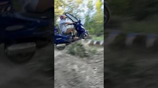 Jumping a Scooter on a Motocross Track [upl. by Tamaru]