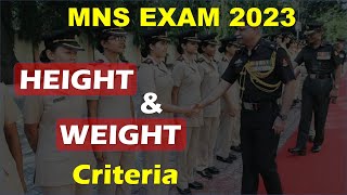 Height and Weight Criteria for MNS  MNS Medical Eligibility MNS Exam 2023 [upl. by Aivirt]