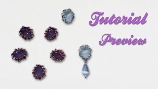 Preview tutorial  Incastonare un cabochon a goccia con rocailles [upl. by Winchell]