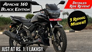 2024 Apache 160 Black Edition Ride Review  Just At 11 Lakhs [upl. by Inaoj]